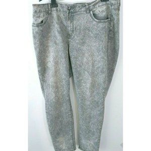 Women's One 5 One Animal Print Denim Gray Jeans Size 18W Plus